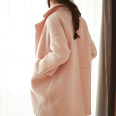 2016秋冬季新款茧型毛呢外套韩版女士宽松中长款加厚呢子风大衣装