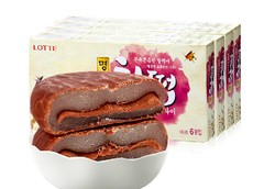 韩国进口零食品Lotte乐天巧克力打糕 雪Q饼186g 糯米年糕夹心派