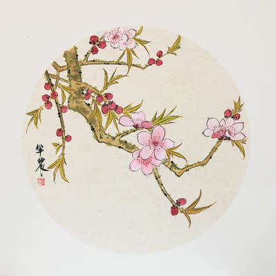 赵宝遴先生《桃花满园春》当代小写意花鸟大家
