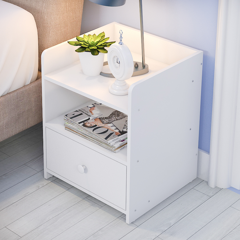 床头柜简约现代卧室收纳文件柜子创意小置物柜储物柜斗柜白色组装产品展示图3