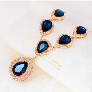 Short bi-Pack mail Europe and exaggerated female fine jewelry oval blue Korean necklace collar bone chain