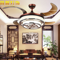 简馨隐形风扇灯 42寸遥控LED风扇灯餐厅客厅吊扇灯中式隐形电扇灯