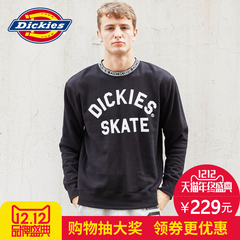 Dickies秋季新品男式抓绒提花罗纹印花宽松版型卫衣 164M30WD13