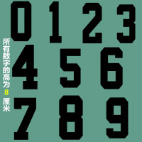 篮球足球服装数字字母烫画 号码牌球号 A级耐
