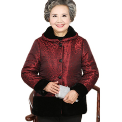 老年人冬装女装棉衣60-70岁妈妈装短款中老年奶奶装棉袄外套加厚