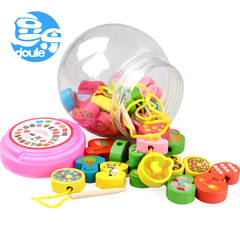 儿童数字字母串珠玩具动手积木穿线串串珠 宝宝益智力玩具1-2-3岁