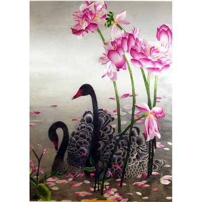 苏绣 钱菊凤 《黑天鹅之恋》