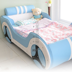 儿童床 皮床汽车床 男孩女孩1米婴幼儿小孩单人床 环保带护栏床垫