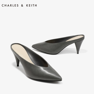 小ck是古馳嗎 CHARLES KEITH涼鞋女CK1-60390304尖頭復古優雅高跟拖鞋 mk古馳