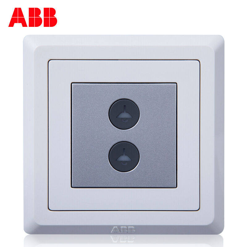 abb i-家 爱家智能开关面板wifi远程智能二路无线开关烟灰色盖板