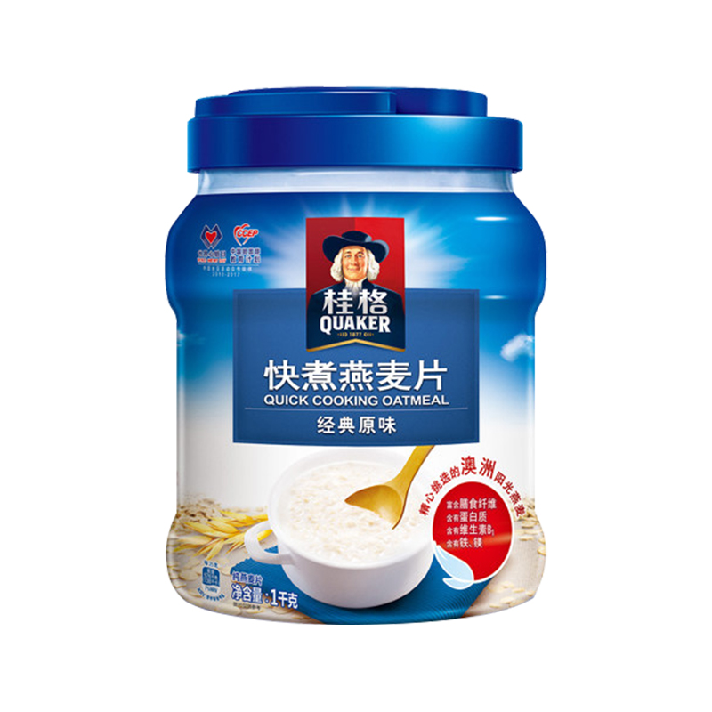 【桂格旗舰店】桂格快煮燕麦片罐装1000g 谷物早餐 健康营养产品展示图1