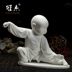 冠杰德化白瓷艺术陶瓷雕塑 太极瓷雕礼品瓷工艺品创意家居摆件