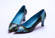 Autumn new counter non genuine pointed discussion of fine women's Camo high heels WHC715507A