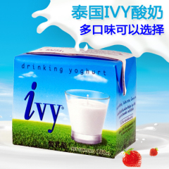 正品泰国原装进口食品 IVY爱菲原味酸乳酪 饮料果汁酸奶180ml*48