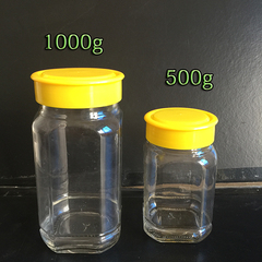 厂家批发500g 1斤装 /1000g 2斤装 玻璃蜂蜜瓶 八角瓶送盖子垫片