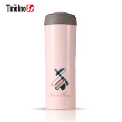 美国Timolino帝诺保温杯直身可爱泰迪不锈钢水瓶儿童学生茶水杯子