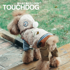 Touchdog它它小型犬牵引绳泰迪牵引绳大型犬胸背脖圈套装12色可选