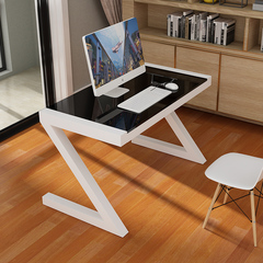 简约现代 钢化玻璃电脑桌台式家用办公桌 简易学习书桌写字台