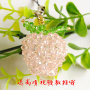 Green effect mobile phone chain silver spoon hanging ornaments Christmas handmade Crystal beaded Apple bag