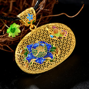 Thai gold-plated 925 Silver cloisonne handmade silver filigree pendant with Japan and Korea vintage ladies pendants