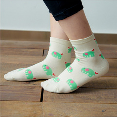 韩版超可爱 大象动物条纹系列短袜 女士纯棉袜