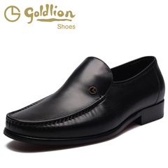 Goldlion/金利来男鞋春款胎牛皮套脚舒适商务正装皮鞋12531019AHA