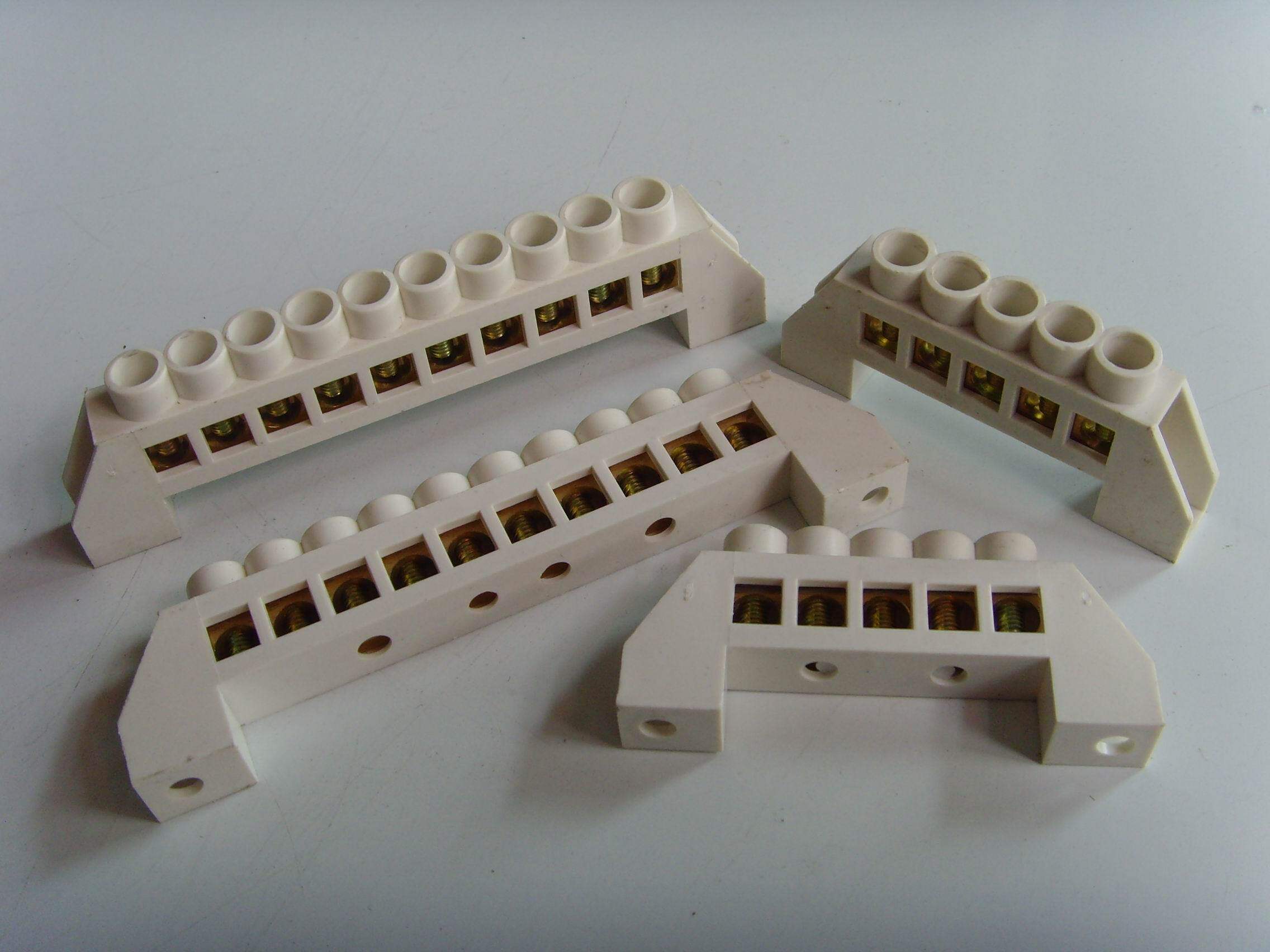 10孔桥形桥型零线端座10位地条白桥零地排端子尼龙塑料