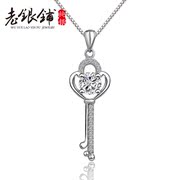 925 Silver necklace old silver Pu women''s key chains of clavicle temperament silver fashion jewelry necklace women Valentine''s day gifts