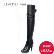 C.BANNER/for thousands of new 2015 winter leather high heel knee high boot women's boots boots boots A5587797