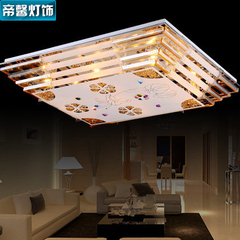 帝馨现代简约长方形水晶平板灯客厅灯大气LED吸顶灯卧室灯