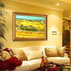 油画梵高大丰收风景油画纯手绘客厅有框画欧式油画定制餐厅卧室