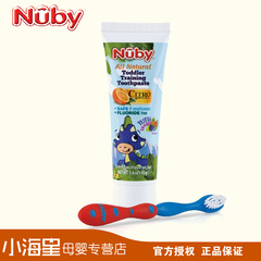 Nuby/努比橘子宝宝幼儿口腔训练牙膏组(牙膏45g 软毛牙刷）