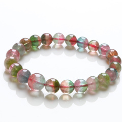 Precious Crystal natural Brazil old watermelon tourmaline bracelet ladies Crystal two-tone bracelets benefits