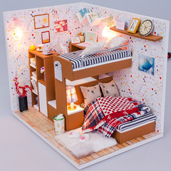 diy小屋手工拼装制作木质房子建筑模型童年小伙伴情人节生日礼物