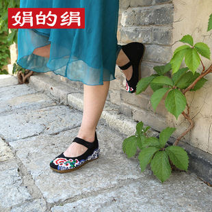 gucci的guilty 娟的絹 秋季 老北京佈鞋女鞋單鞋 坡跟內增高民族風繡花鞋 726-8 gucci