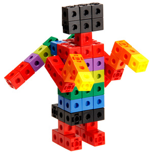 多面拼接玩具积木早教益智力桌面方块积木儿童塑料拼插幼儿园拼装