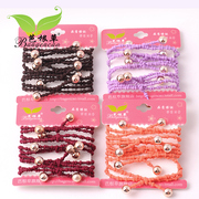 Bagen grass hair rope coil hair ponytail elastic multi-color double high elasticity wire tiara hair ornaments 4