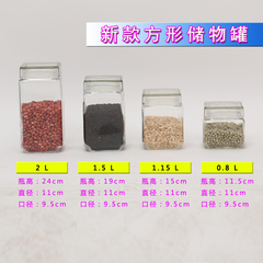 直销新款方形玻璃盖杂粮储物罐 糖果茶叶奶粉罐茶叶容器厂家无铅