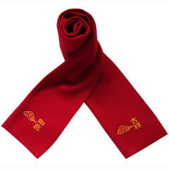 男士女士红色围巾年会本命年吉祥如意新年礼品中国红围脖礼盒装