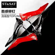 2015 new high heel cow leather stiletto Saturday rivet asakuchi shoes women shoes SS51115502