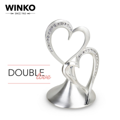 WINKO 水晶礼品创意摆件 装饰欧式家居摆设婚礼物客厅结婚庆 双心