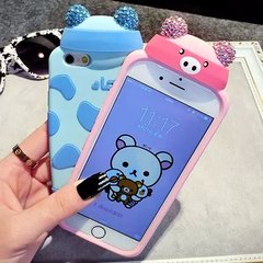 iPhone6plus手机壳5.5小熊奶瓶水钻 苹果6手机套5S硅胶软壳4.7寸