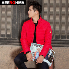 Aeerohma2016冬装新款羽绒服 短款韩版修身立领男士轻薄羽绒外套