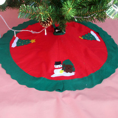 千诺圣诞树装饰品 圣诞树围裙 圣诞老人树裙 高档无纺布贴花树裙