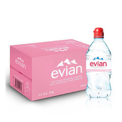 法国进口evian依云矿泉水750ml*12瓶运动饮料高档矿泉水运动盖