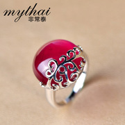 Thai Ruby Korean ring 925 Silver fashion lovers ring jewelry