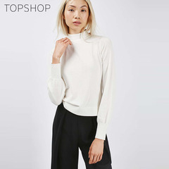 TOPSHOP2016秋冬新款黑色高领泡泡袖针织衫女23R35JBLK