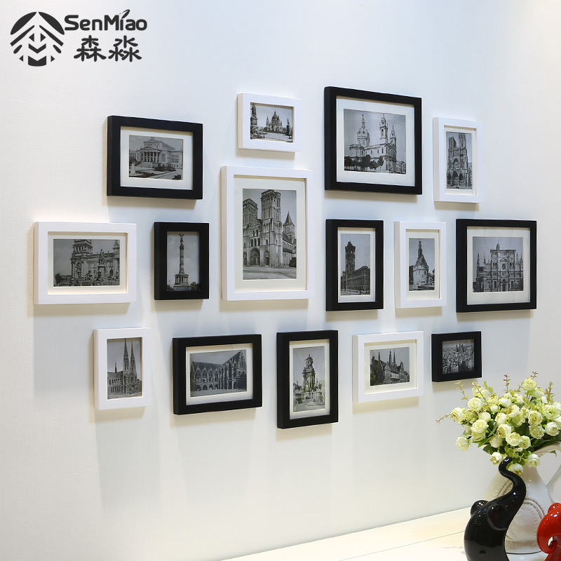 SAMMY 15 European style solid wood bedroom Photo frame wall a living room Photo wall originality fashion black and white Photo wall combinationin the Home accessories , Photo/Photo Wall , Photo Wall  category - from Buy2taobao.com to provide professional Taobao agent buy service