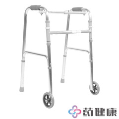 可孚助行器老人家用助步器 老年人残疾人四脚拐杖 伸缩可折叠带轮