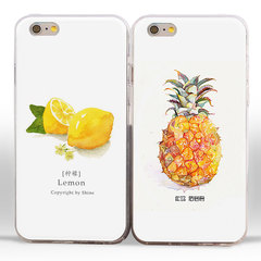 iphone7/6手机壳5s保护壳苹果6plus硅胶套软壳4s卡通手绘水果菠萝